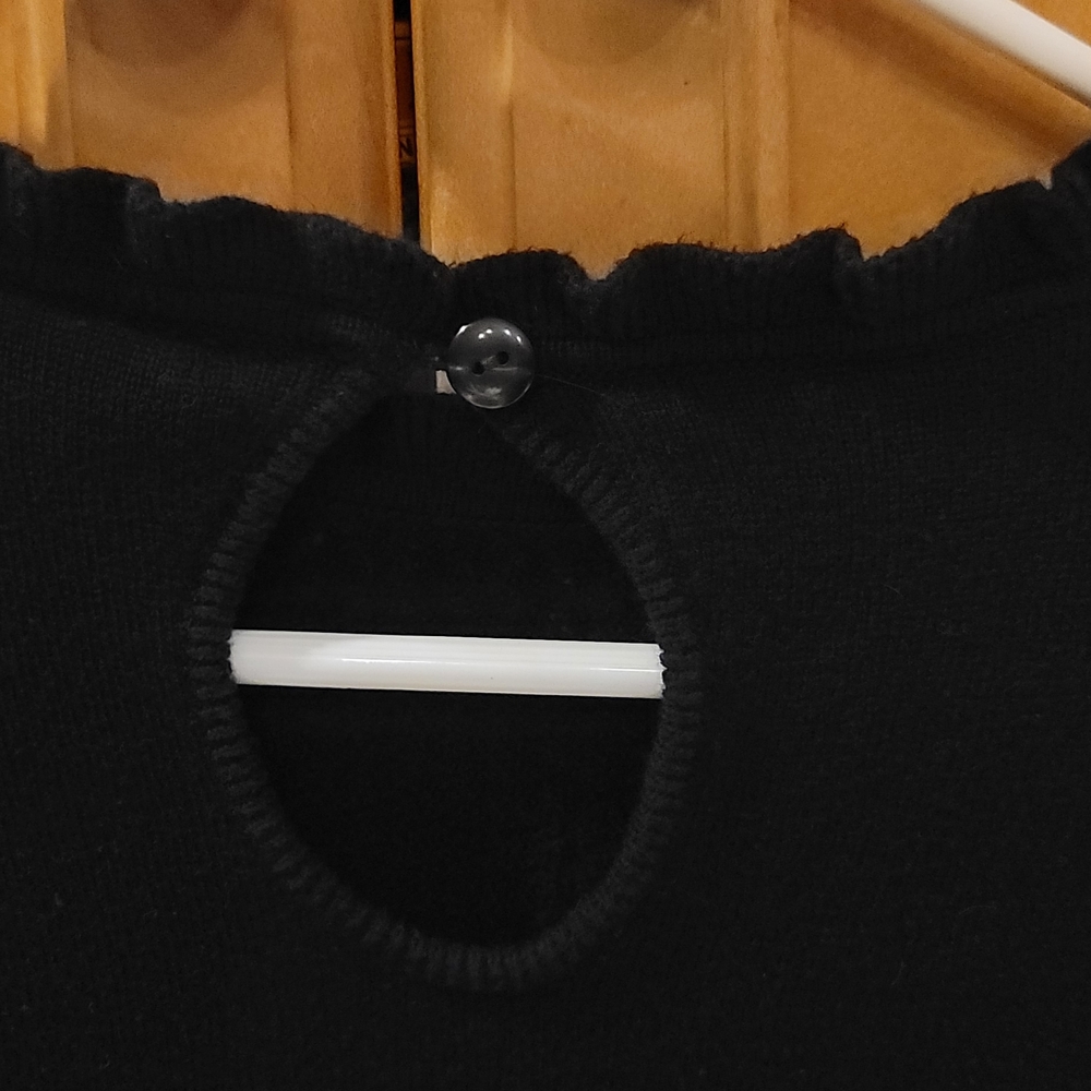 Black Knit Ruffle Sweater - Picture 4 of 4